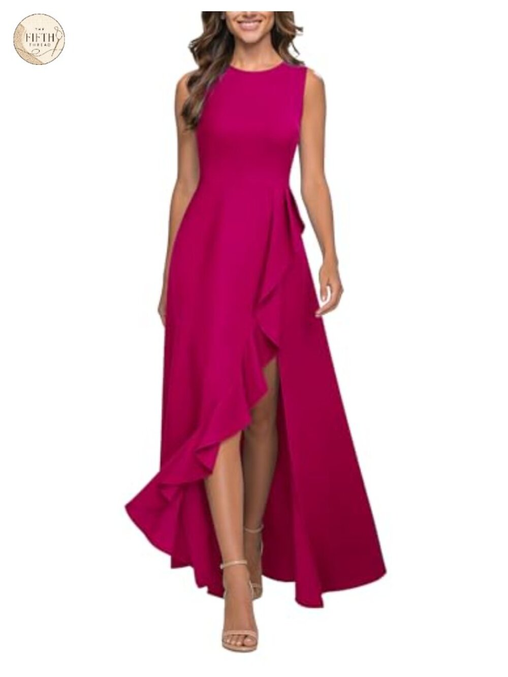 Ruffle Mermaid Formal Evening Party Dress Sleeveless Stretch